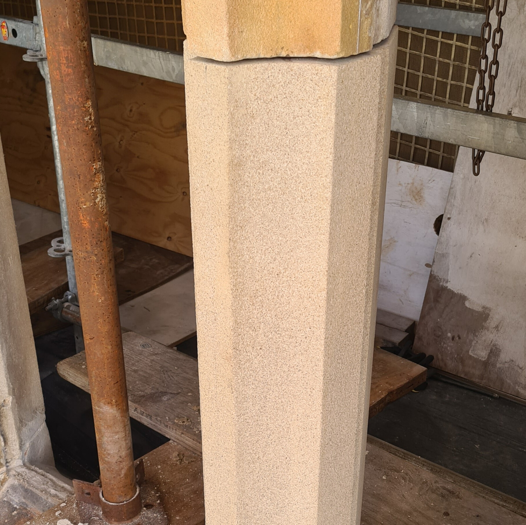 New mullion stone – East Window